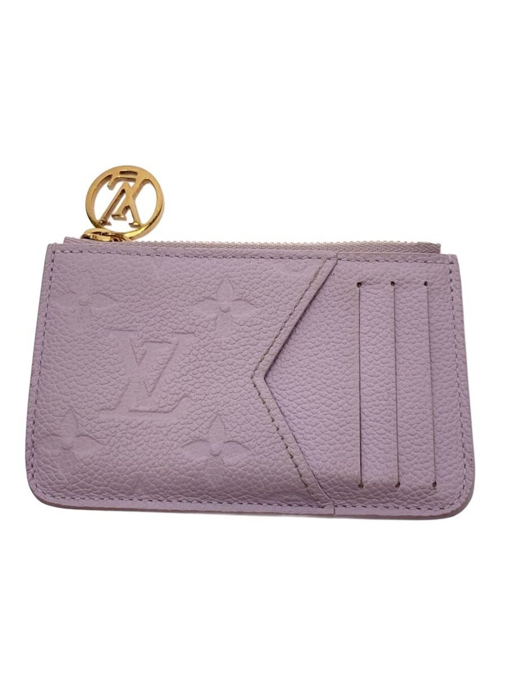 LOUIS VUITTON Porte Carte Romy Misty Lilac Wallet Cowhide Leather Purple